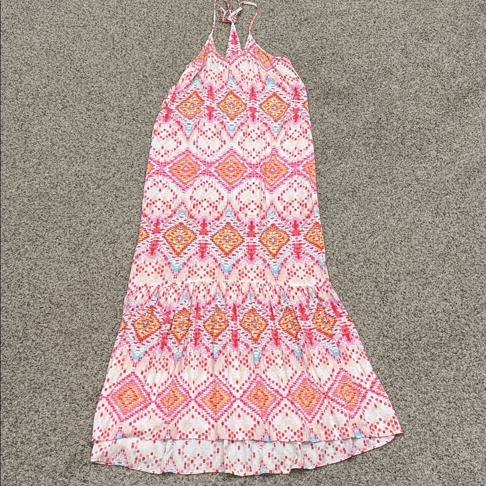 LOVESTITCH HALTER Geometric Maxi Dress